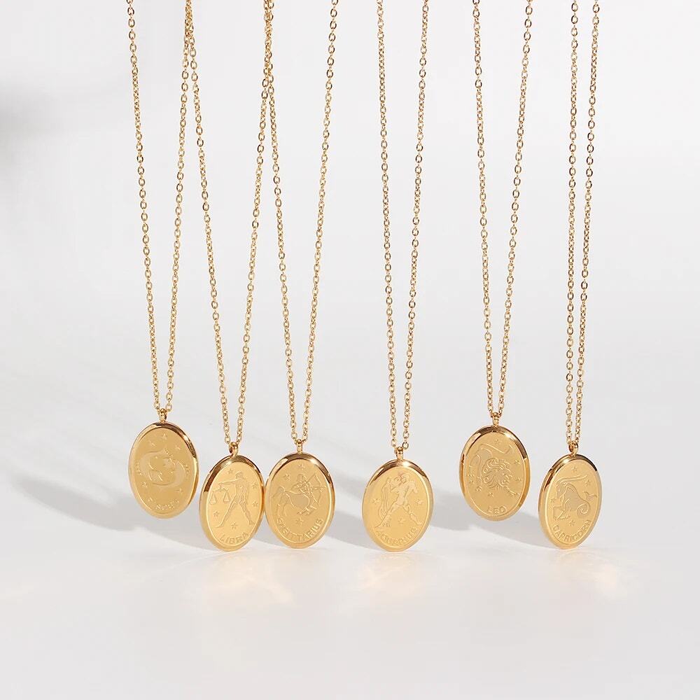 Libra Zodiac Pendant Necklace 18K Gold Plated Gift For Her - Picture 8 of 8